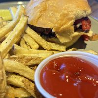 Among us burger vegan   at Saucony Creek Brewing in Kutztown