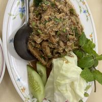 Spicy ‘duck’ salad   at Sutunthip Vegetarian Food in Bangkok