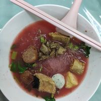 Yentapho noodle at Sutunthip Vegetarian Food in Bangkok