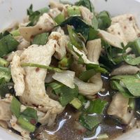 Thai Spicy Mushrooms salad ( Lab Hed) at Sutunthip Vegetarian Food in Bangkok