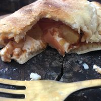 Inside the calzone  at Vegan Spot by Revolution in Playa Del Carmen