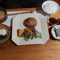 Tofu hamubagu set (NOT VEGETARIAN!!) at Koushi 紅絲 in Nara