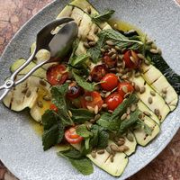 Grilled zucchini salad  at Yamas Greek & Drink in West End