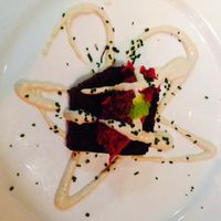 candy cane beet tartare at New World Bistro Bar in Albany