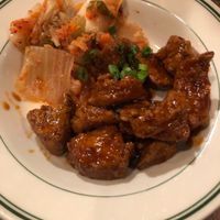 Korean bbq seitan nuggets at New World Bistro Bar in Albany