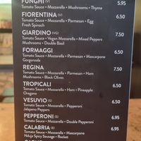 Pizza Karte (Mit veganen Mozzarella) at Pizza Union in London