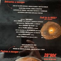 carta actual (invierno 2023) at Roce in Cambrils