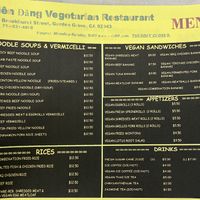 menu  at Thien Dang Vegetarian in Garden Grove