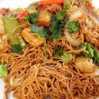 Yellow Noodles at Thien Dang Vegetarian in Garden Grove