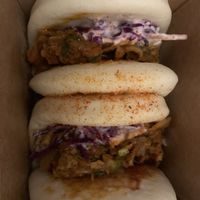 BBQ jackfruit bao buns  at Rayu Pan Asian in Tamworth