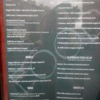 Menu at Brass Monkey Leith in Edinburgh