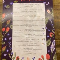 Menu at Max Russafa in Valencia