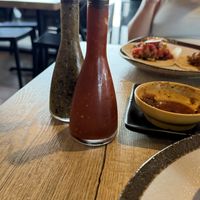 Homemade hot sauces   at Hot Taco Street Taqueria in Orlando