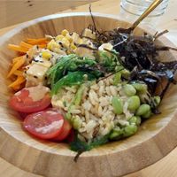 Buddha bowl at Organic Bodega Cafe in Oranjestad