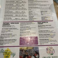 So many vegan options clearly marked  at Organic Bodega Cafe in Oranjestad