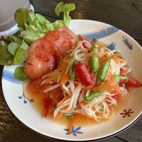Papaya Salad very spicy  at Jigsaw Cafe in Koh Samui