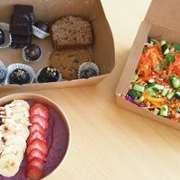 Acai bowl, Thai salad, vegan snacks at Sprout in Muscat