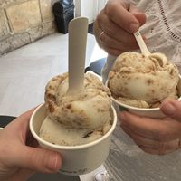 Dark chocolate and pretzel and biscoff  at Lick in Bakewell