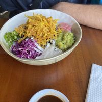 Eggplant bowl with wanton crisps   at Bowl'd in Colombo