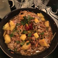 Palawan noodles with soup (wouldn’t recommend the soup)   at Yvonne & Nala in Geneva