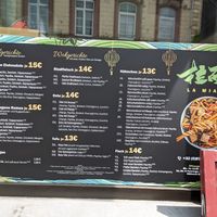 The Menu posted outside at La Mian in Eupen