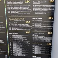 Menu (French) at La Mian in Eupen