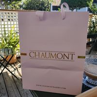 The to go bags are stylish 😉 at Chaumont Bakery & Cafe in Santa Monica