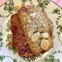 Almond croissant   at Chaumont Bakery & Cafe in Santa Monica