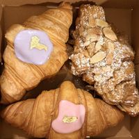 Ube Croissant, Rosewater Croissant & Almond Croissant 🥐   at Chaumont Bakery & Cafe in Santa Monica