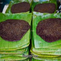 Black sticky rice snack at Weekly Market in Chiang Mai