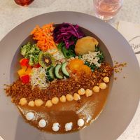 Curry bowl and Japanese vinegar at Buddha in Osaka