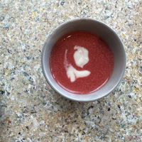 Beet root soup   at Kawa Kitchen in Tokyo