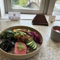 Buddha bowl and beet root soup (both vegan/gf)  at Kawa Kitchen in Tokyo