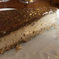 Coffee and hazelnut “cheesecake “ sublime!! at La Goutine in Limoux