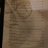 Vegetarian menu section  at Anilo's Kitchen in London