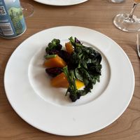 Carrot, squash, broccoli and greens in an amazing duo of sauces  at Wilson's  in Bristol