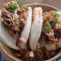 Crispy tofu and oyster mushroom bao buns at Bao Down in Newcastle Upon Tyne
