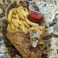 Banana blossom fish at Vegan Bar in Naperville