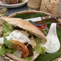 Pita and falafel   at Golden Bamboo in Vang Vieng