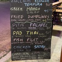 Menu changes daily  at Golden Bamboo in Vang Vieng