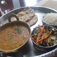 Dahl and roti - 5/10 the salad wasn't needed either at Bombay Brau in Incheon