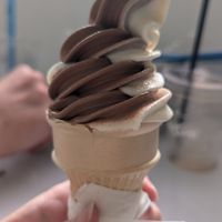 Mixed choco vanilla ice cream at Vegan Way Cafe in Probolinggo