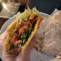 Vegan taco with soy meat at Traveler's Bar シガコウゲンタコス in Yamanochi