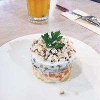 Russia traditional salad - vegan version  at REfresh in Moscow