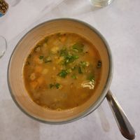 Lentil soup comes with meals. at Stella's Greek Cuisine in Sarasota