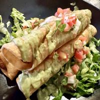 Rolled potato tacos  at Ranchos Cocina in San Diego