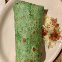 Rice and Bean burrito with vegan chicken at Ranchos Cocina in San Diego