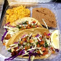 Vegan Battered Tempeh "fish" Tacos at Ranchos Cocina in San Diego