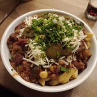 Vegan chilli loaded fries at La Marmotte d'Or in Montriond