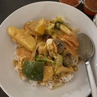 Lots of vegetables and tofu. Very good taste.  at Farm's Kitchen in Glostrup